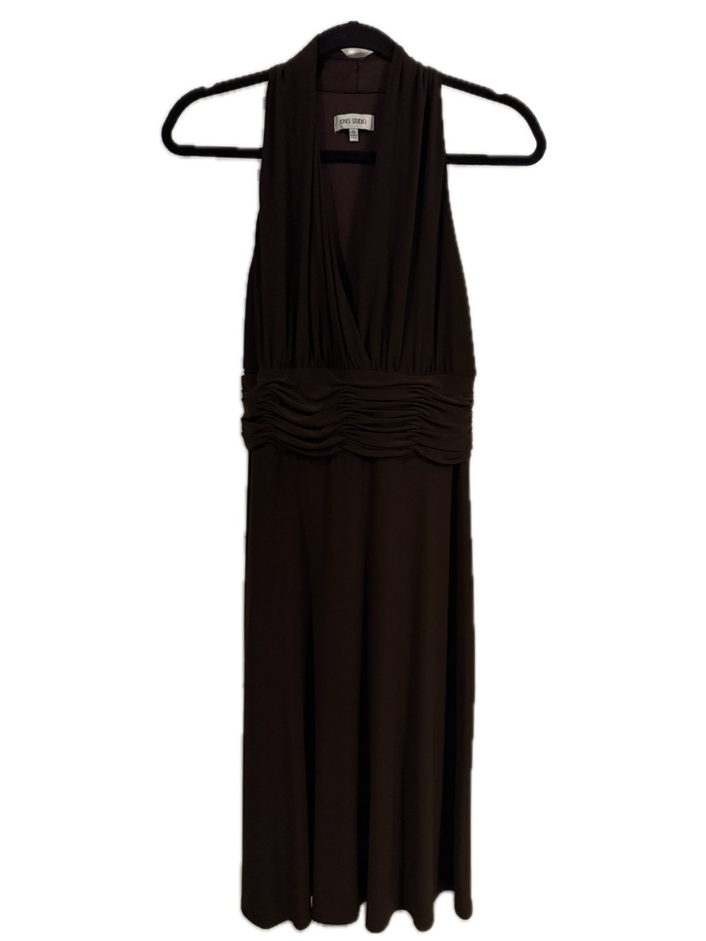 Jones Studio Dark Brown Ruched-Waist Semi Formal Dress (size 10)